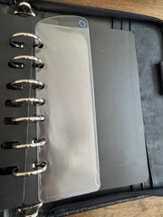 Franklin Covey CL 12215 Black Leather Zip Portfolio 7 Ring Binder Planner