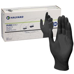 HALYARD PUREZERO Black Nitrile Exam Gloves – 5.1 Mil Box of 100, Medium – Hea…