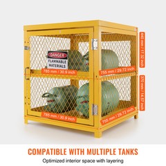 VEVOR Horizontal Cylinder Storage Cabinet 4x33lb Capacity Propane Storage Cage