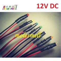 1.8mm 12V Pre-Wired Red Yellow Blue Green White Orange UV Pink Warm white Leds