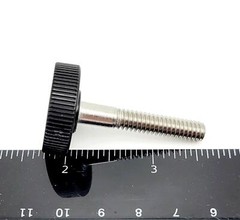 1/4″-20 x 1 1/2″ Knurled Thumb Screw Bolts Stainless Steel Black Round Knob