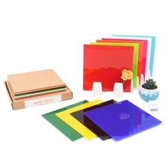 XLNT TEC 10 Pack Colors Cast Acrylic Sheet Opaque Plastic Sheet 8″x 8″ x .118″