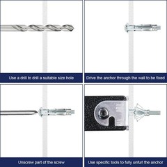 M4x38mm Hollow Wall Anchors Molly Bolts Drywall Ceiling Fixings Plugs 25 PCS