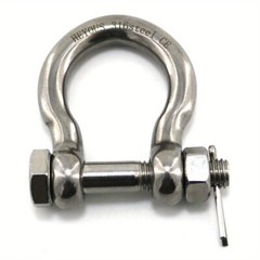 2PCS 316 Stainless Steel M10 Clevis Pin O Ring Bow Anchor Locking Ring Shackle