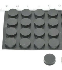 11mm Round Low Profile Silicone Rubber Bumper Pads w 3M Adhesive Backing 16 Pack