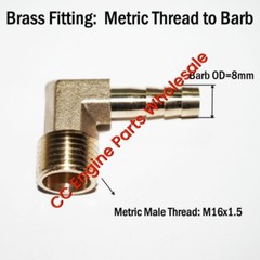ELBOW Male Thread M16 M16x1.5 Barb 8mm 5/16″ in Hose Fitting Adapter Connector