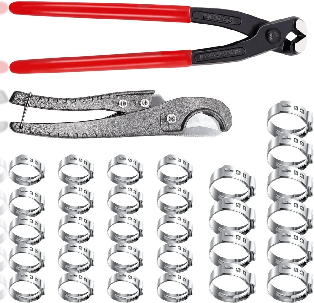 Pex Crimping Clamp Cinch Tool Kit 20PCS 1/2″ 10Pcs 3/4″ Clamps & Pipe Cutter New