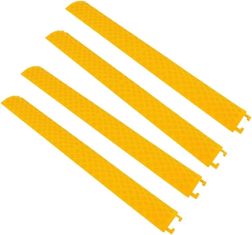 Pyle 40″ Yellow Cable Wire Protector Cover Ramp for Floor Cord Safety – 4 Pack