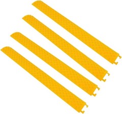 Pyle 40″ Yellow Cable Wire Protector Cover Ramp for Floor Cord Safety – 4 Pack