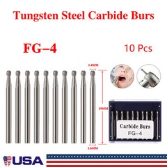 Dental Carbide Burs Tungsten Steel Bur FG # 4 Round for High Speed Handpiece