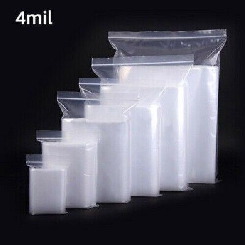 2×3, 2.5×3 Resealable Clear Seal Zip Lock Top Reclosable Poly Plastic Bags 4Mil