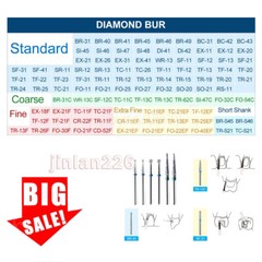 100pcs Dental Diamond Burs for High Speed Handpiece Friction Grip Burs 1.6mm USA