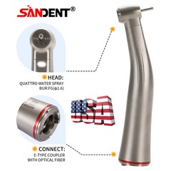 SANDENT 1:5 Increasing Fiber Optic LED Electric Contra Angle Handpiece UPS