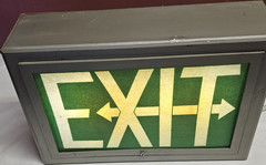 Old School Illuminated EXIT Sign Light Box, Hardwired Wall Mount – Novelty