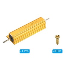 100W 2 Ohm Aluminum Shell Resistor Housing Resistor with Screws 4Set