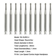 Wave Dental Carbide Burs Long Surgical Round Latch Bur RA 2 4 8 LAOS RA SURG 4