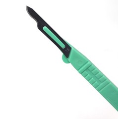 Disposable Scalpel Blades #15 Carbon Steel Sterile Surgical w/ Graduated Handle