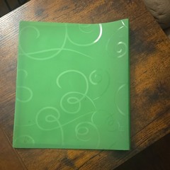 Green Plastic Storage Binder with Swirl Design