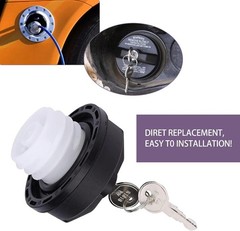 1 PC Car Fuel Tank Cap, ABS Plastic Locking Fuel Tank Cap with Two Keys, Replace