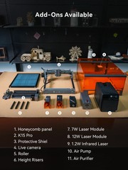 K15Pro 7W Laser Engraver for Wood Acrylic Leather Beginner Friendly