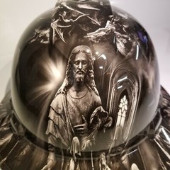 NEW FULL BRIM Hard Hat custom hydro dipped JESUS WITH ANGELS PREMIUM EDITION