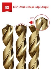 Twist Drill Bit M35 HSS-CO Cobalt Drill Bits For Drilling Stainless Steel 1~20mm