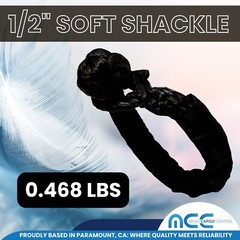2 PC 1/2” x 22” Synthetic Soft Shackle Tow Rope Recovery Strap 37,400LBS