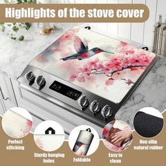 HummingBird Cherry Blossom Stove Top Covers for Electric Stove, Spring Flower…