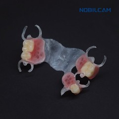 NOBILCAM Flexible Disc Block Nylon Resin Clear Pink Shade 98mmx20mm/25mm for Lab