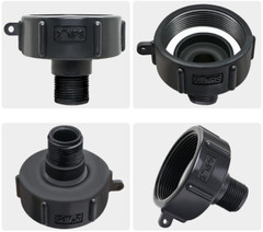 275 330 Gal IBC Tote Tank Adapter Fittings 2″ NPS Fine Thread x 3/4″ Male