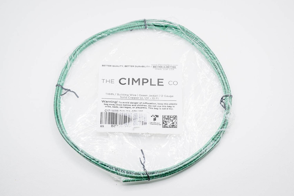 12 AWG Green THHN / THWN – Stranded Copper Electrical Wire, 10 Feet (3 Meter)