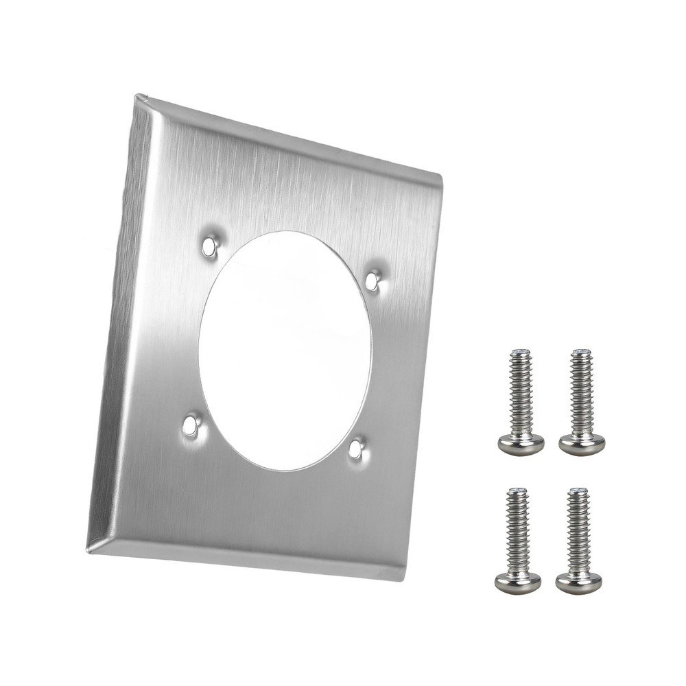 2 Gang Single Hole Outlet Cover Wall Plate+ 4 Screws for Hubbell 14-50R HBL9450A