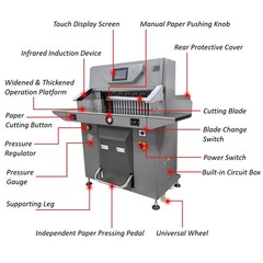220V 26.38 in Programmable Electric Hydraulic Paper Cutter 3.94 in Thickness