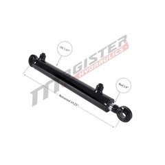 Hydraulic Cylinder Welded Double Acting 1.5″ Bore 12″ Stroke Swivel Ball/Eye