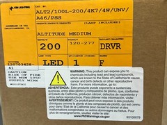 Hubbell ALT2/100L‑200 LED High Bay 200W 100K Lumen 4K7 UNV A46 PSS Industrial