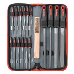 Hi-Spec 17 Piece Metal File Tool Kit Set. Mini T12 Carbon Steel Flat Half-Round