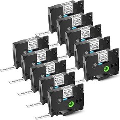 10PK HSE221 Shrink Tube Label Tape Compatible Brother PTE300 PT-E500 E800W 8.8mm