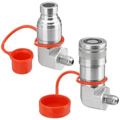 90 Degree Flat Face Skid Steer Hydraulic Quick Connect Coupler Set 3/8″ JIC Male
