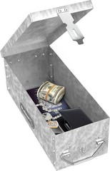 Metal Lock Box Small Security Safe Waterproof Stackable Storage Chest