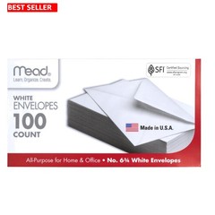 100 Count White Security Envelopes for Business & Personal Use – 6.5″