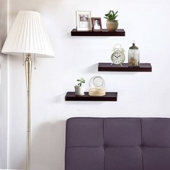 AHDECOR Floating Wall Mounted Shelves, Set of 3 Display Ledge Shelves Wide Pa…
