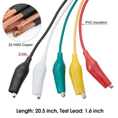 10 Pieces and 5 Color Test Lead Set with Alligator Clips Wire solded LENGTH 21in