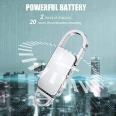Voice Recorder 8GB Digital Audio Device Activated Sound Tape Dictaphone Keychain