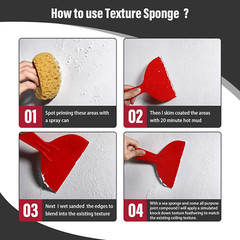 2 Knockdown Texture Sponges, DIY Painting Tools for Drywall and Ceiling Repair