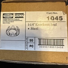 Hubbell-Raco 1045 Knockout Seal, 1-1/4″ Trade Size, Steel (Pack of 50)