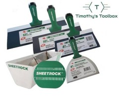 USG Sheetrock 6”, 8”,10”, 12” Pro Drywall Taping Knife + 12″ USG Pan+ Grip