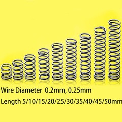 Mini Springs Stainless Steel Compression Spring Wire Dia. 0.2/0.25mm OD.1.5-4mm