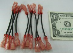 Lot of 10 Black 18AWG 3/16″ Female x 3/16″ Female Jumper Wires, 300V 3-3/4″ OAL