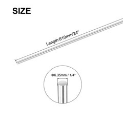 2Pack 1/4″ x 24″ 316 Stainless Steel Solid Round Rods for DIY Craft
