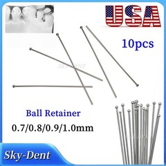 10pcs Dental Ball-Type Retainer J Clasp Oblique Clasps Bars 0.7/0.8/0.9/1.0mm